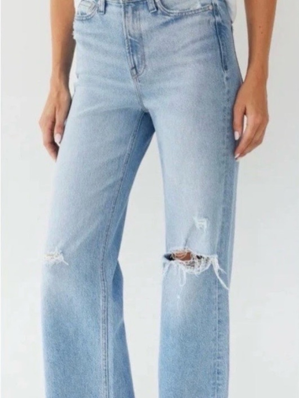 AYR Light Blue Distressed Flare Jeans
